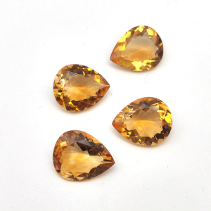 10 piezas de citrino natural 17x14x7mm pera faceta 87,40 Cts lote Iroc ventas piedras preciosas sueltas de alta calidad con agujero en la parte superior US $469 - Product Image 2