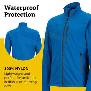 Logo personnalisé impression avant fermeture éclair col montant Softshell vestes 2023 poids léger hommes Softshell veste - Product Image 2