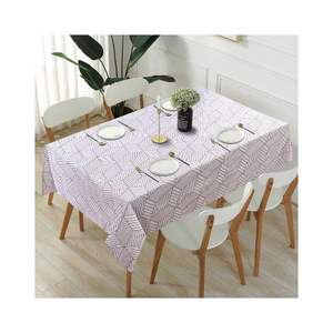 Nouvelle nappe de banquet portable en lin biologique durable, brodée, à franges et à lacets, imperméable et personnalisable pour restaurant - Product Image 6