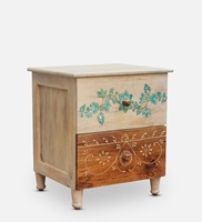 Table de chevet en bois de manguier massif de style moderne, peinte à la main, en chêne indien, pour chambre à coucher, meubles de maison, fabriquée en Inde, modèle IOD137