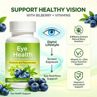 Capsules de soutien visuel à l'extrait de myrtille avec vitamines A, C et zinc – Complément pour la santé de la vue – Formule nutritionnelle pour le soin quotidien des yeux – OEM