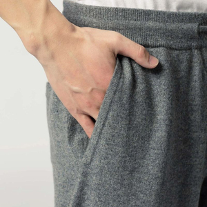 Pantalones de chándal clásicos de Cachemira 100% para hombre, pantalones de chándal rectos de algodón tejidos antiarrugas y antiretráctiles cálidos para invierno, tejido polar 2026 - Product Image 4