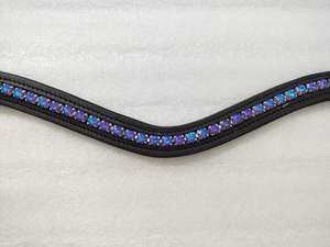 ADEEFA Bride de cheval bleue élégante et magnifique avec bride frontale à fermoir, fabriquée en cuir durable, directement d'Inde, la meilleure. - Product Image 6