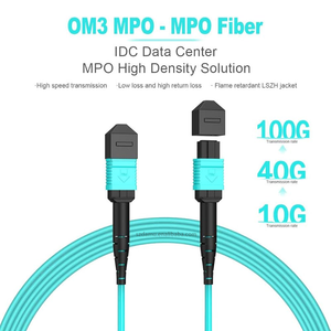Mất thấp OM3 MTP <span class=keywords><strong>MPO</strong></span> nữ/nam Multimode 12/24-Core sợi cáp PVC LSZH vá dây/Wi-Fi tương thích nhanh Ethernet - Product Image 5