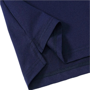 Camiseta Deportiva Casual de Manga Corta para Hombre, Color Azul Marino, Bordada, de Secado Rápido, Tejido de Punto - Product Image 4