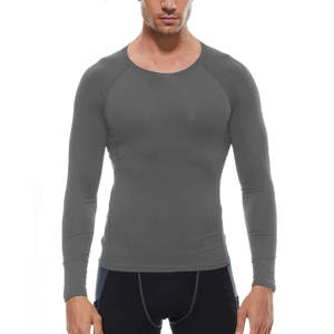 Alta calidad Casual verano invierno gimnasio entrenamiento camisa manga larga poliéster Spandex gimnasio Slim Fit camisa de compresión para hombres - Product Image 2