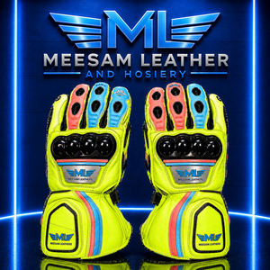 Guantes de Carreras de Cuero PU Transpirables y Protectores, con Cierre de Hebilla, Diseño Panelado, Unisex, para Motociclismo - Product Image 1