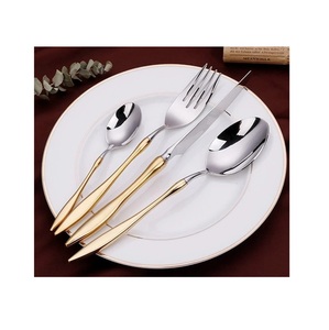 Vajilla de diseño de Acabado plateado y pintado para interiores, juego de cubiertos de Metal de la mejor calidad - Product Image 1