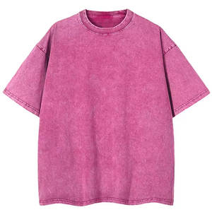 เสื้อยืดผู้ชายผ้าฝ้าย 100% ล้างสีแบบ Acid Wash ทรงหลวม สกรีนโลโก้ด้านหน้าตามสั่ง แบรนด์ดัง เนื้อผ้าเรียบลื่น ราคาสุดคุ้ม - Product Image 1