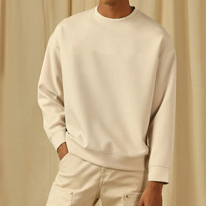 Sweat-shirt à col rond personnalisé 100% coton Sweat-shirt à col rond surdimensionné en molleton français Sweat-shirt uni Streetwear Sweat-shirt à col rond de luxe - Product Image 1