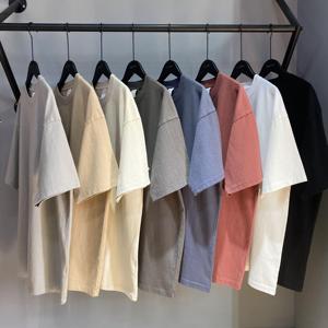 High Quality Custom Logo 100% Cotton <b>Acid</b> Wash 310 GSM T-shirt Heavyweight <b>Drop</b> Shoulder Men Custom Blank T-shirt for men - Product Image 1