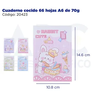 66 fogli A6 quaderno cotto 70g Mini diario in pelle con rilegatura termica e a spirale per uso scolastico - Product Image 2