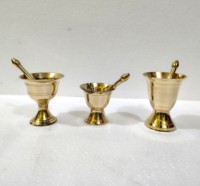Mini mortier et pilon en laiton pour la cuisine Punkutti Khal dasta