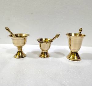 Mini mortero de latón para cocina Punkutti Khal Dasta - Product Image 4