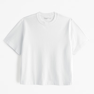 Personalizado OEM Logo gráfico en blanco acanalado cuello redondo de gran tamaño 100% algodón de peso pesado ropa de calle algodón camiseta de gran tamaño - Product Image 5
