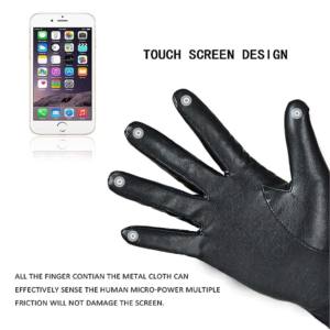 Wolson Industry Gants d'hiver en cuir pour femmes Gants de conduite chauds de bonne qualité Ecran tactile Texting Sports Outdoor Cycling Gloves - Product Image 5