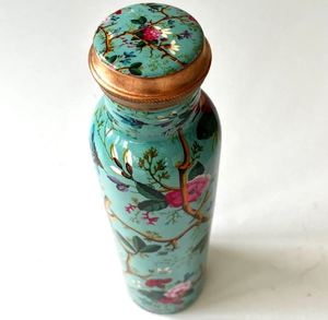 ฝาขวดน้ำลายดอกไม้สวยงาม ทำจากทองแดง ดื่มได้โดยตรง ปลอดภัยต่อสุขภาพ เป็นมิตรกับสิ่งแวดล้อม เหมาะสำหรับผู้ใหญ่ ใช้ในฟิตเนส แจกเป็นของขวัญ - Product Image 4