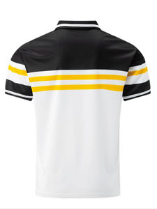 2025 nouveaux hommes décontracté demi-manches Polyester Sublimation pour polos à manches courtes solide imprimé motif toile tissu en vente - Product Image 2