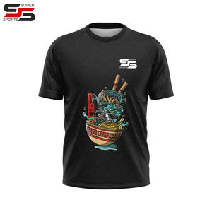 Camiseta de alta calidad Poliéster Spandex Camiseta vintage O-cuello Camiseta de gran tamaño con hombros caídos - Product Image 3