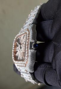 Montre en moissanite squelette transparente - Montre à cadran ouvert avec diamants, montre unique à cadran transparent d'un fournisseur indien de confiance - Product Image 2