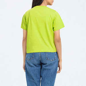 Camisetas personalizadas 100% de algodón con serigrafía para mujer, camiseta transpirable lisa, Camiseta corta en blanco para mujer - Product Image 5