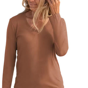 เสื้อยืดแขนยาวคอกลมพิมพ์ลายผู้หญิง ผ้าโพลีเอสเตอร์/คอตตอน 100% ผ้าฝ้ายออร์แกนิคหรูหรา ผ่านการซักล่วงหน้า ได้รับการรับรอง GOTS เนื้อผ้านุ่มพิเศษ - Product Image 1