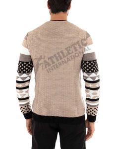 Pull tricoté haut de gamme pour homme, rayé, style vintage, de créateur, production OEM, vente en gros, livraison rapide, 100% coton, anti-plis - Product Image 3