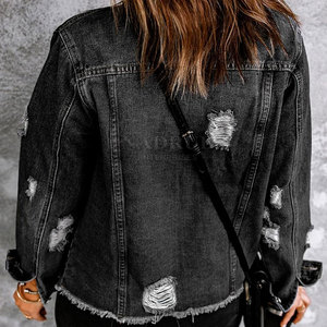 Vêtements d'hiver Femmes Jeans Veste Design Personnalisé Imprimé Femmes Jeans Veste Top Vente Femmes Jeans Veste - Product Image 4