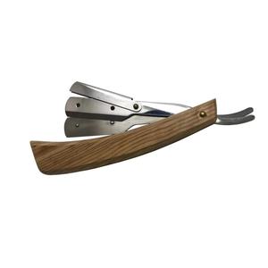 Navajas de Acero Inoxidable a Precio Económico, Navaja Recta de Alta Calidad, Hoja Manual, Mango de Madera Natural para Afeitar la Cara, Logotipo OEM - Product Image 1