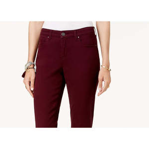 Jeans Skinny Curvy-Fit da Donna Style Co, Denim Color Vino, Decorazione con Bottoni, Traspiranti, Lavabili, Taglia 12, Stile Boyfriend, Logo in Vita - Product Image 2