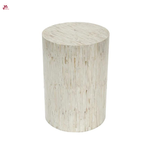 Tabourets de luxe en nacre blanche, faits à la main, incrustés de coquillages, meubles de siège pour la décoration intérieure haut de gamme - Product Image 2