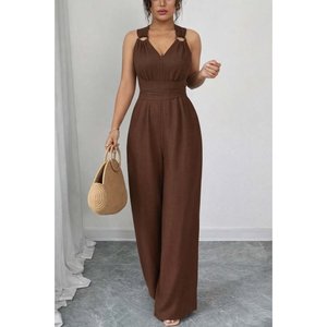 Women's Spaghetti Strap <b>Ring</b> Detail Criss-Cross Back Jumpsuit, 31667 - Product Image 2