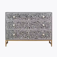 Commodes Artisanales Traditionnelles Peintes à la Main Écologiques avec Incrustation de Nacre Personnalisable de Haute Qualité et Design de Logo Personnalisé