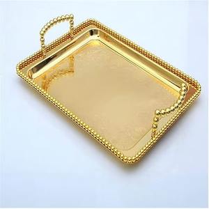 Plateau de service en métal artisanal antique de qualité supérieure pour accessoires décoratifs de mariage et de restaurant - Product Image 3