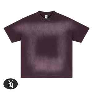 เสื้อยืดซักกรดแบบย้อนยุคสำหรับผู้ชายเสื้อยืดผ้าน้ำหนักมาก285GSM พิมพ์ลายพัฟ - Product Image 5