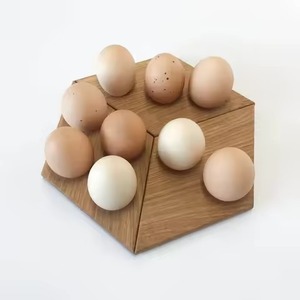 Handmade Wooden Egg Rack With Natural Finished And Functional Layout For Neat Egg Storage And Elegant Presentation - Product Image 5