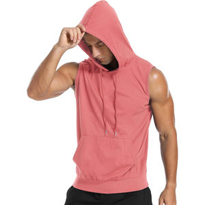 Cool <b>Sleeveless</b> Gym <b>Hoodies</b> Tank Top Plus Size Customize <b>Men</b> Gym <b>Hoodies</b> - Product Image 2