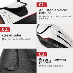 Noir et blanc bon vendeur coupe-vent haute qualité OEM Service durable antidérapant adulte porter des gants de golf par des industries incroyables - Product Image 4