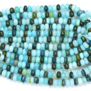 Cuentas Redondas de Ópalo Peruano: Piedra Preciosa Azul Cielo para la Elaboración de Joyas (7-9 mm) - Product Image 5