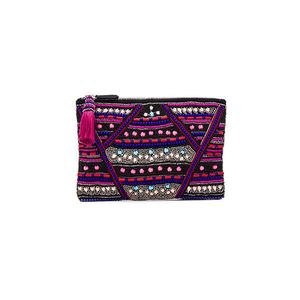 Lindo hecho a mano con cuentas bordado azulejo patrón Mini bolso con cremallera joyería de lujo de moda con estilo hermoso lujo Premium DE LA India - Product Image 2