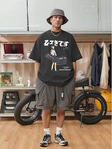 Camisetas Personalizadas con Serigrafía, Camisetas Extra Grandes y Gruesas, Camisetas Cortas para Hombre, Camisetas Gráficas de Algodón para Hombre - Product Image 4