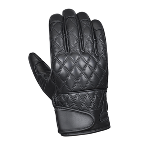 Diseño de punto de diamante Piel de vaca desnuda suave con correa de velcro Guantes de cuero para montar y motocicleta para un agarre y comodidad mejorados - Product Image 3