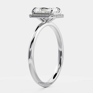 Glace pilée 3.55 Carat Radiant Cut Moissanite Diamant Hidden Halo Bague de fiançailles Élégant Allongé Radiant Solitaire pour femme - Product Image 4