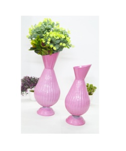 Jarrón de Piso con Recubrimiento en Polvo Estilo Europeo, Jarrón de Metal con Recubrimiento en Polvo Color Marfil Premium, Jarrones Decorativos Coloridos para el Hogar/Bodas, Jarrón Largo - Product Image 1