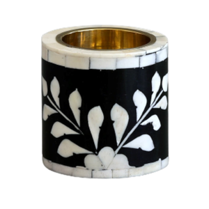 Quemador Bakhoor con incrustaciones de hueso artesanal de lujo, diseño de patrón moderno, soporte de latón, decoración elegante religiosa ecológica, proveedor indio - Product Image 2