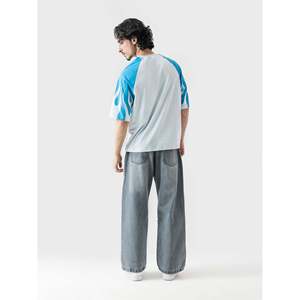 GRVY FLAMES Camiseta de punto extragrande de manga corta con cuello redondo para mujer, estilo Flaming, tela transpirable, cómoda y elegante - Product Image 3
