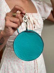 Porte-monnaie en cuir torsadé à la main Mini porte-monnaie de cantine Bohème femmes Turquoise Floral porte-monnaie Western personnalisé pochette en cuir véritable - Product Image 3