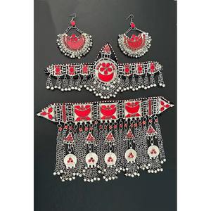 Handmade Afghani Traditional Cultural Diamond Geometric Beaded Necklace Ethnic Vintage Trendy Women Party Wedding Festival Use - Product Image 1