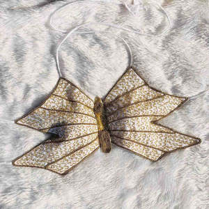 White Knitted Butterfly <b>Top</b> with Halter Collar <b>Short</b> Length Tassel Handmade Hollow out Design <b>Top</b> For Women/Girls - Product Image 2