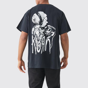 Chất Lượng Tốt Nhất Người Đàn Ông T-Shirts Với Tùy Chỉnh Màu Đen Quá Khổ Korn Ban Nhạc Giấy Phép T-Shirts Biểu Tượng Chuyên Nghiệp In Cho Nam Giới Của T-Shirt - Product Image 4